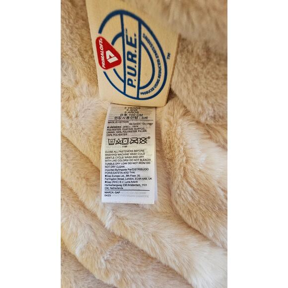 Baby Gap Black Puffer Jacket P.U.R.E Water-Resistant Fur Lined NEW 3YrsToddler - Picture 5 of 7